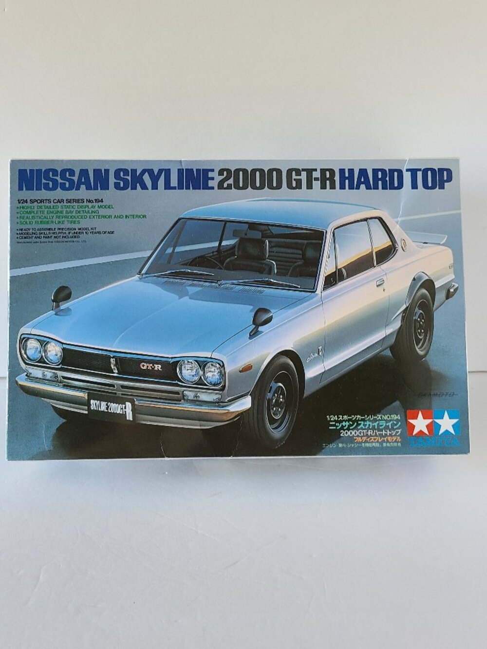 TAMIYA NISSAN SKYLINE 2000 GT-R 1/24 SCALE MODEL KIT HARD TOP #24194--NEW IN BOX